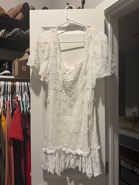 Showpo White Floral Lace Mini Dress